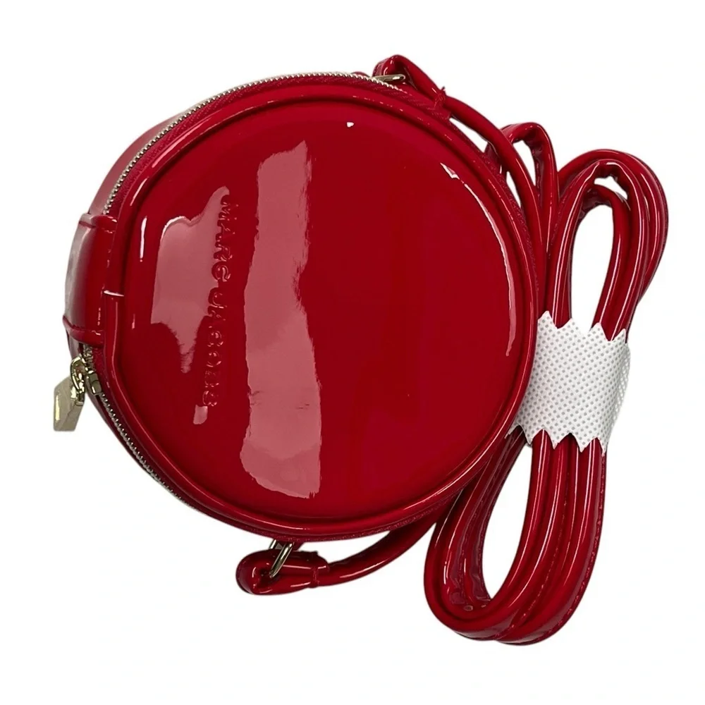 MARC JACOBS Red Patent Leather Round Mini Canteen Crossbody Bag NWT